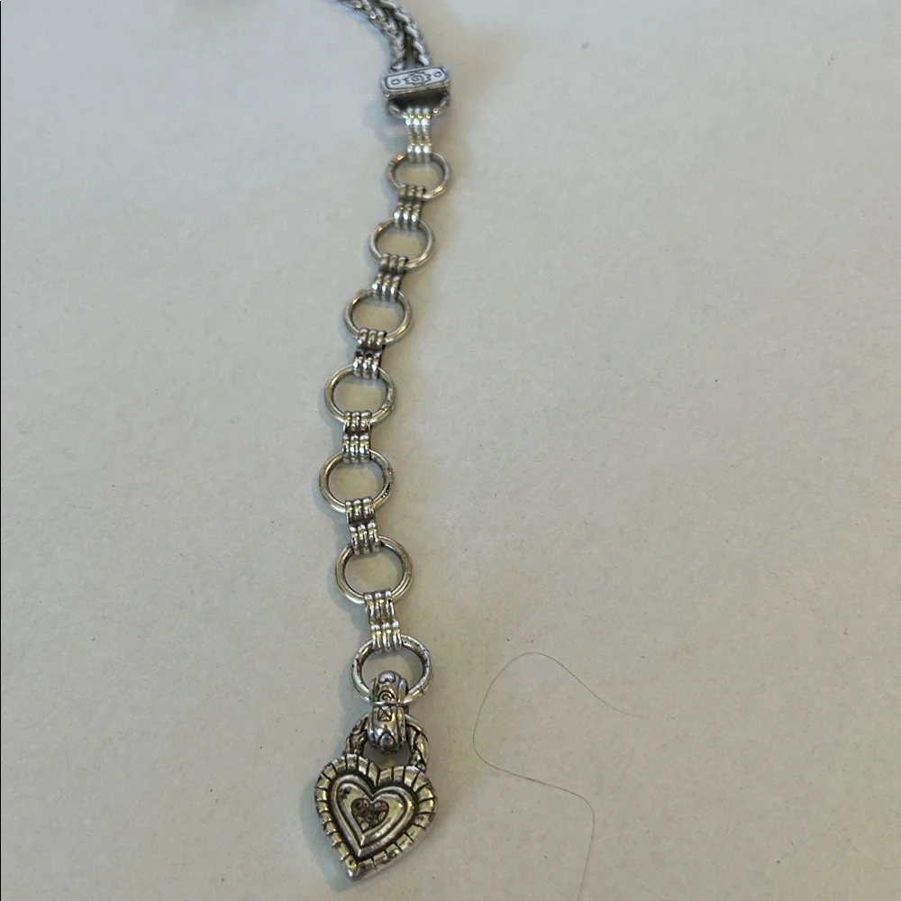BRIGHTON SILVER TONE DOUBLE CHAIN ADJUSTABLE METAL BELT 35” LONG